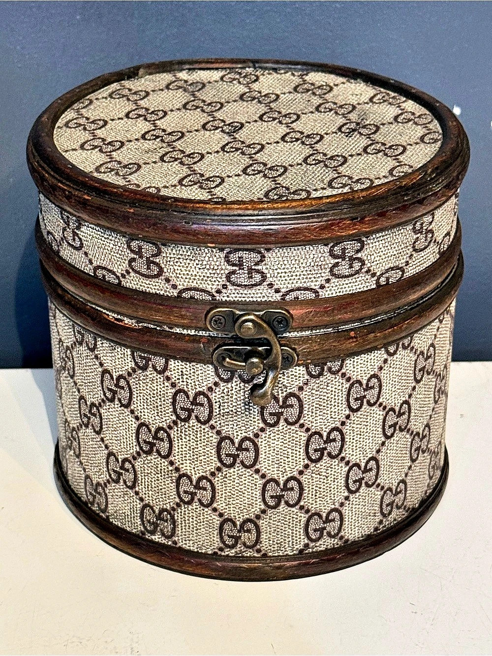 Gucci Monogram Storage Box Brown & Cream